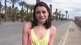 Skinny chick with natural tits gets fucked in HD POV video